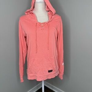 PINK Victoria's Secret Peach Lace-Up Hoodie